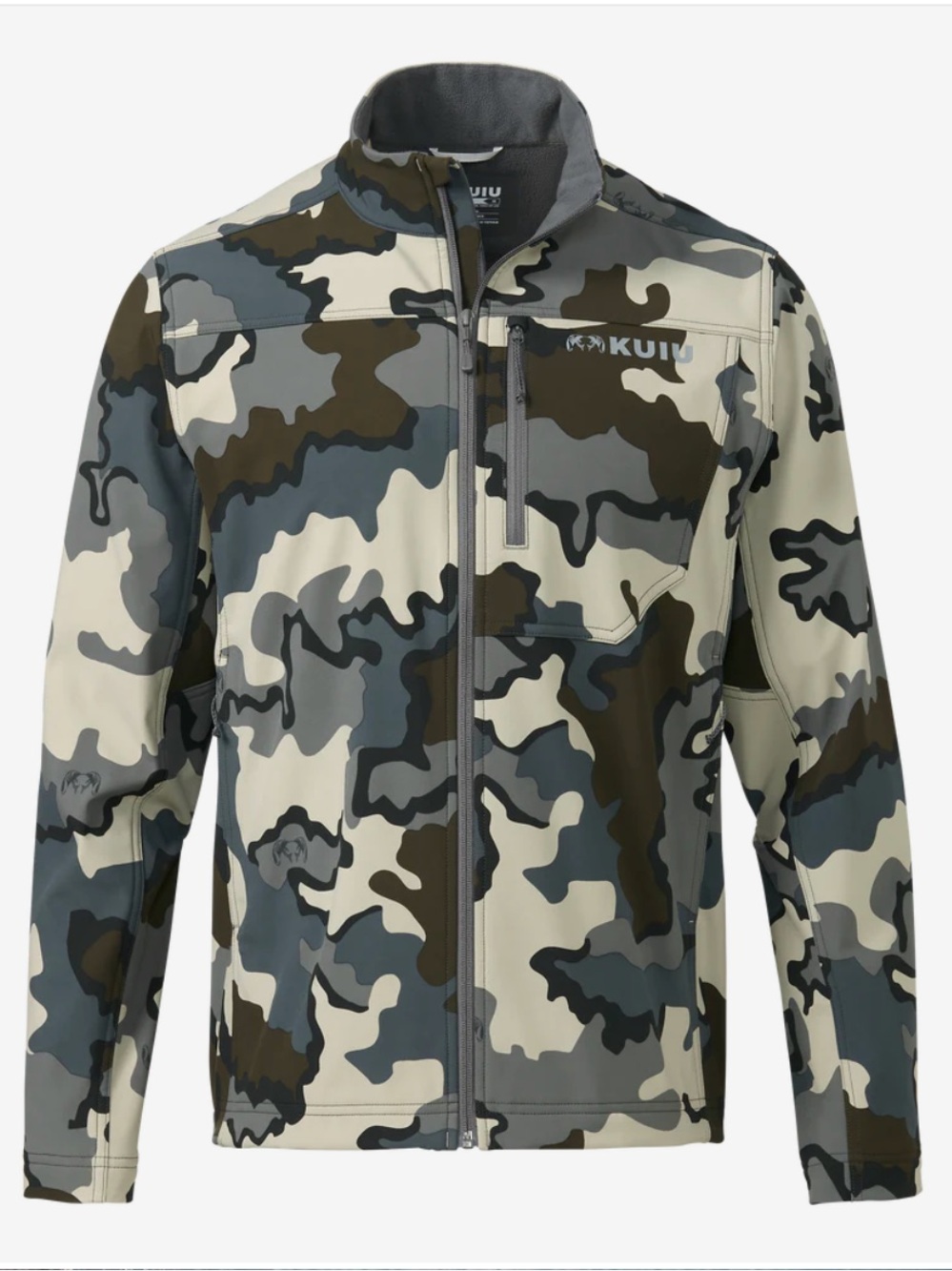 KUIU Men’s Camo Softshell Zip-Up - Water Resistant Fleece-Lined Size XXL